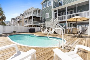 A heated pool - Marsh Mellowed by the Sea at Holden Beach, Privated heated pool and beach access (Holden Beach)
