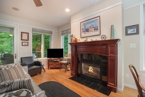 Smart TV y chimenea