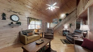 Cabane, 3 chambres | Coin séjour