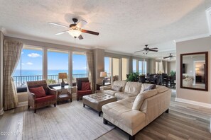 Condo, 2 Bedrooms | Living area - Astonishing Beacfront Condo with 360 sqft Balcony Facing the Ocean - Unit 0302 by RedAwning (Panama City Beach)