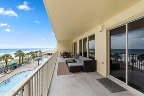 Terrace/patio - Astonishing Beacfront Condo with 360 sqft Balcony Facing the Ocean - Unit 0302 by RedAwning (Panama City Beach)