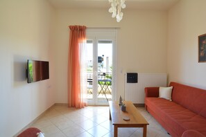 Panoramic Apartment | Living area | Flat-screen TV - Olive Oil Residence (Hersonissos)