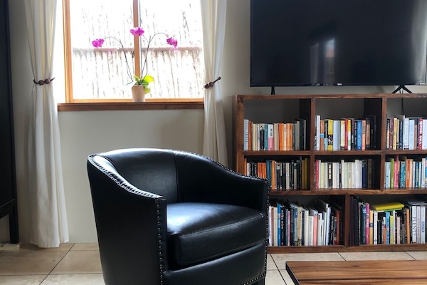 50 inch tv. Do bring your own netflix account etc.
Also loads of books.