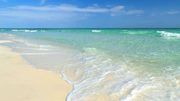 A beach with clear turquoise water and a sandy shore. - Spacious ~ Private Beach~Shuffleboard~Pool (Siesta Key)