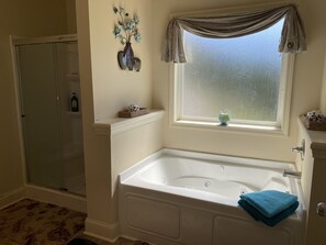 Combined shower/tub, jetted tub, hair dryer, bidet - Private, peaceful farmhouse with mountain and horse views! (SEYMOUR)