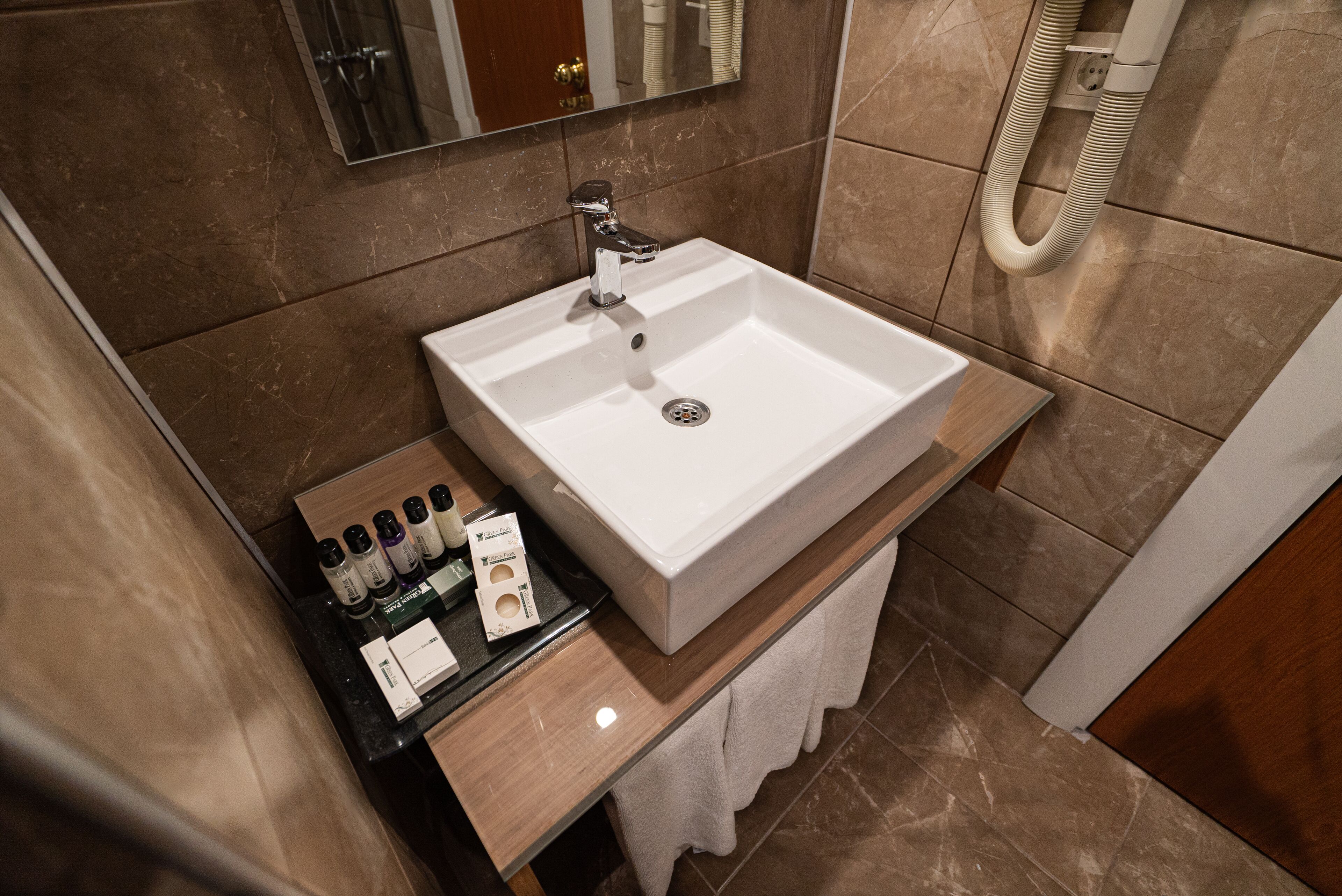 bathtub, free toiletries, hair dryer, bathrobes