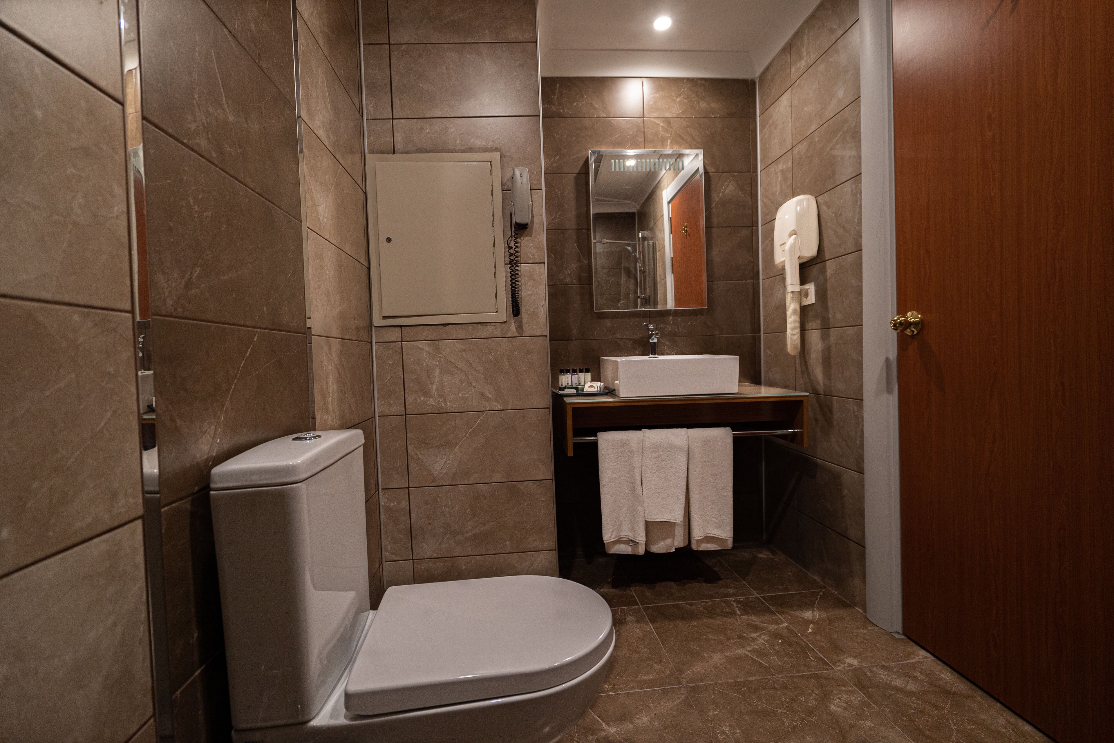 bathtub, free toiletries, hair dryer, bathrobes