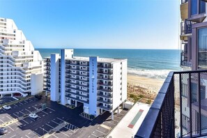 Enjoy stunning views of the adjacent beach from the balconies of FLYING CLOUD.