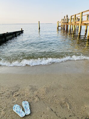 Private beach, sun loungers