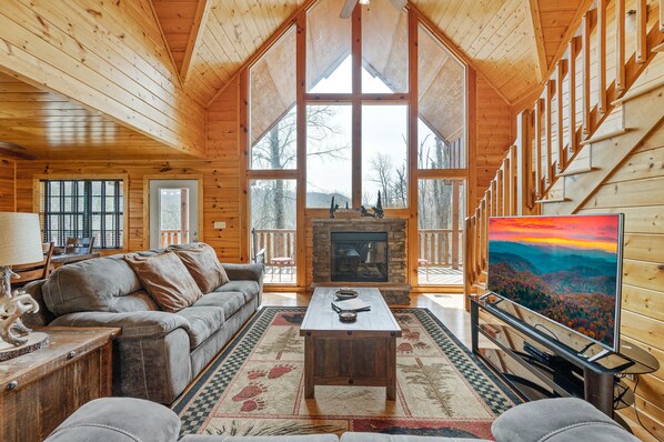 Smart TV, fireplace, video games