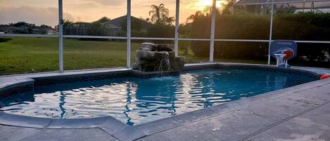 Outdoor pool, a heated pool