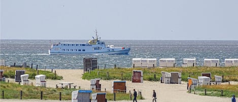 在海灘附近、釣魚