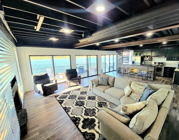 Smart TV, fireplace, video games, books