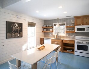 Fridge, microwave, dishwasher, coffee/tea maker