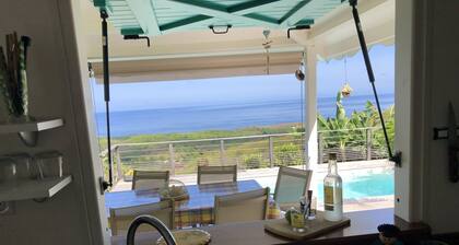 Villa Kazami with pool and sea view