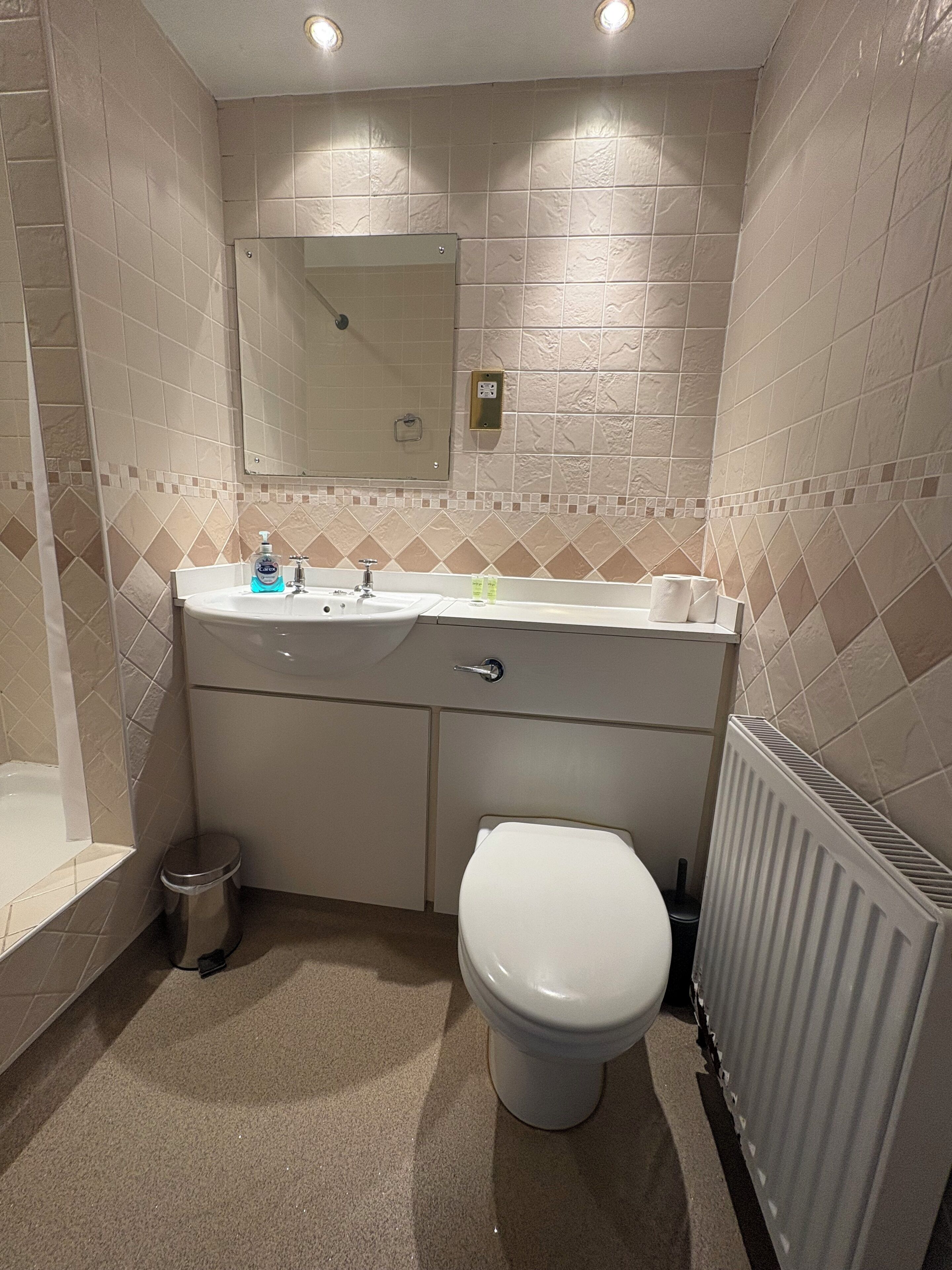 standard double room | bathroom | shower, towels