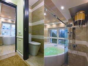 Badewanne, Whirlpool, Haartrockner, Handtücher