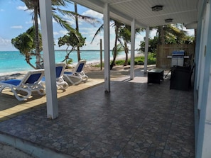 Terrace/patio - 2 bedroom 2 bathroom beach house, beach right at your door steps, (Steventon)