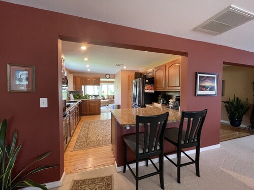 Luxurious country home. 120 acres. 5 Bedrooms. Basement game room. Fitness Rm.