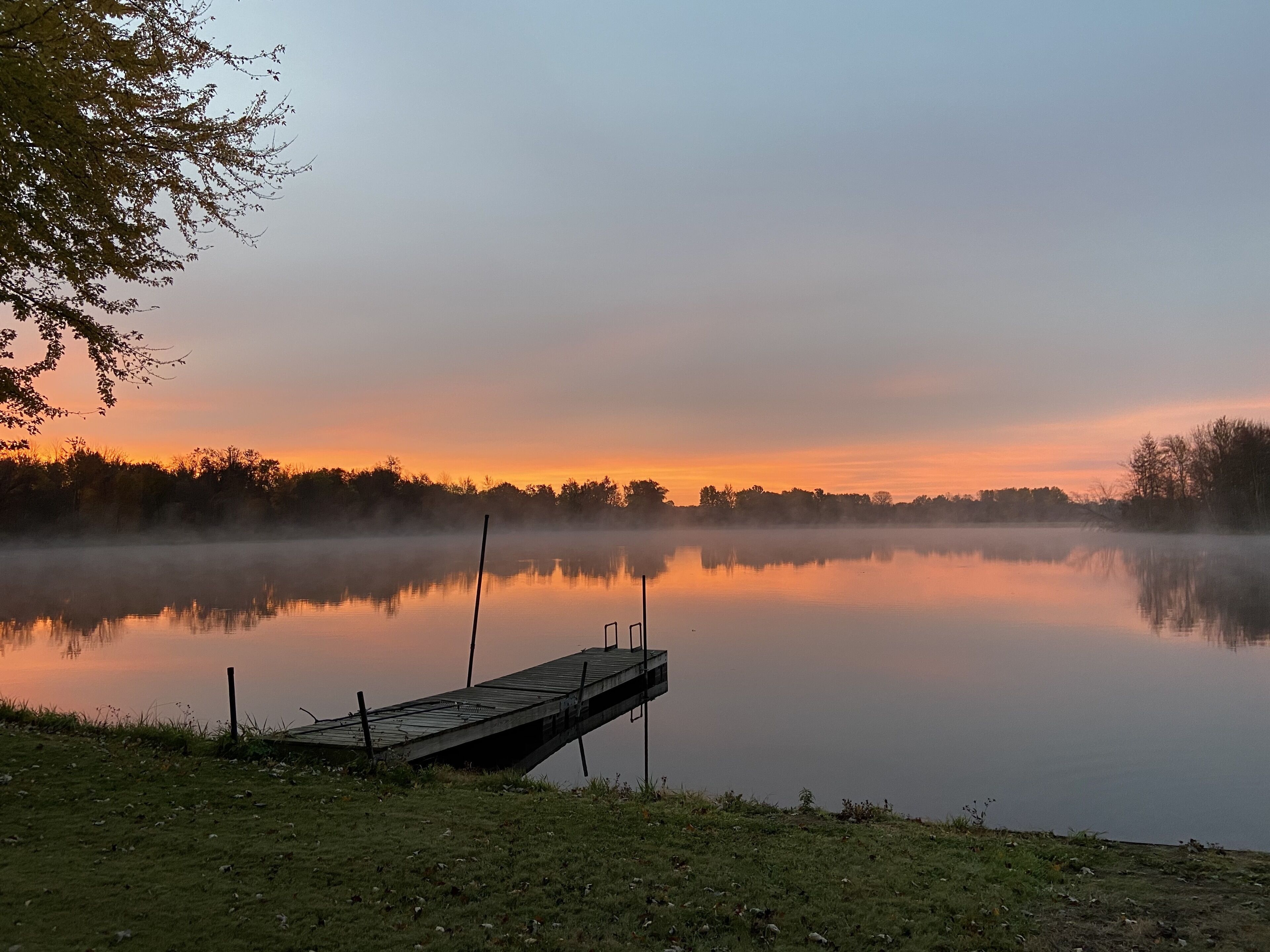 Beautiful sunrises over the lake