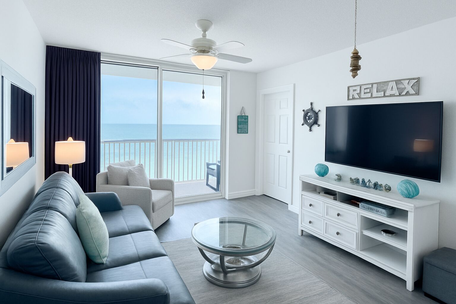 Private beachfront balcony with beach chairs provided for your stay