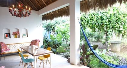 Colorful home with Palapa Terrace & large green space in the Heart of the Pueblo