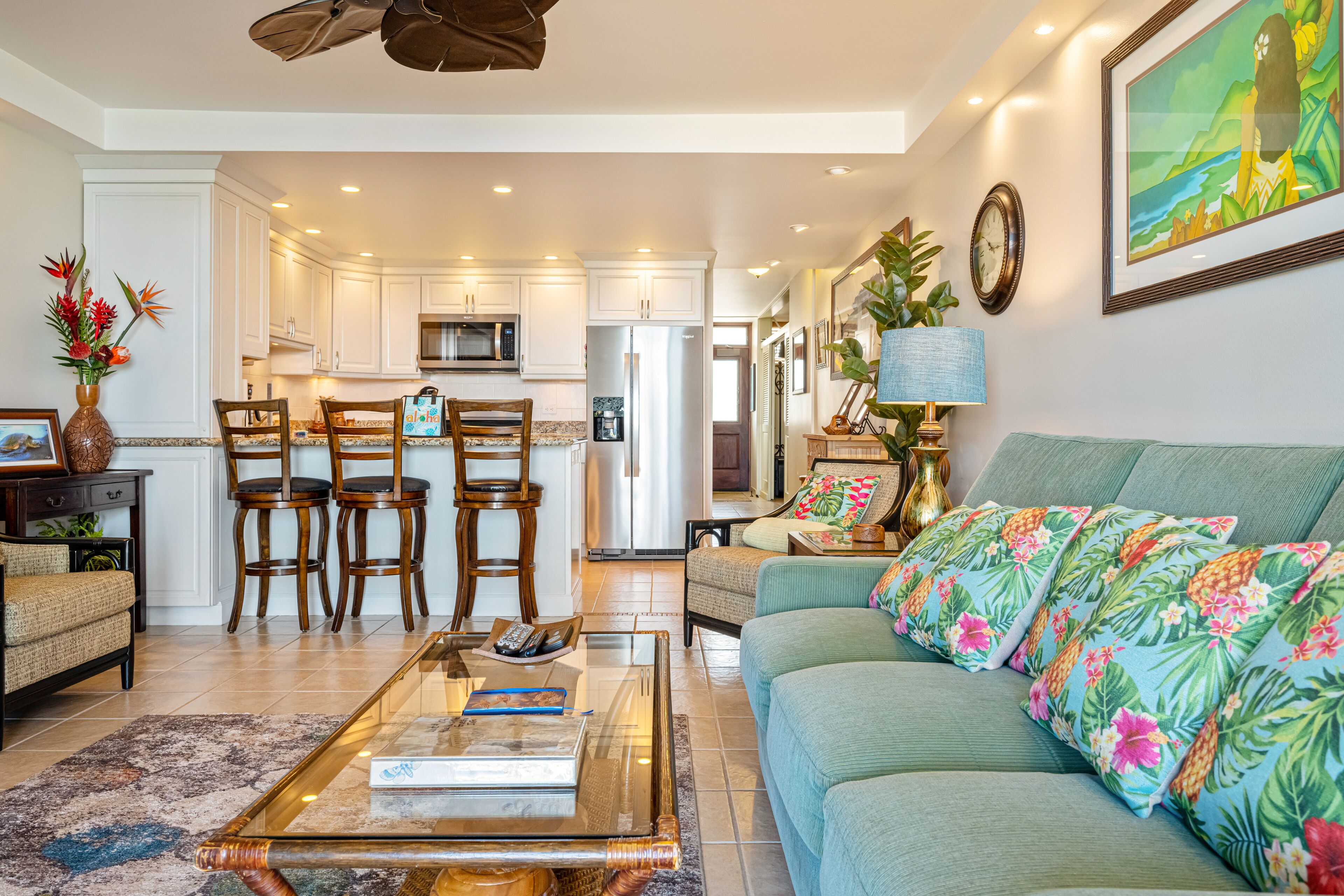 TV, DVD player, books