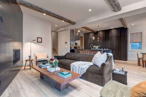 TV, fireplace, offices