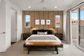 4 bedrooms, desk, iron/ironing board, travel crib