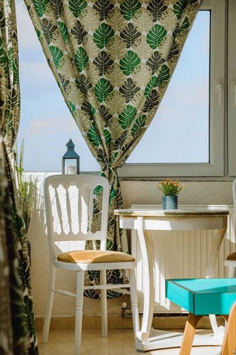 the apartment has a special view towards the city