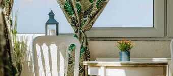 the apartment has a special view towards the city