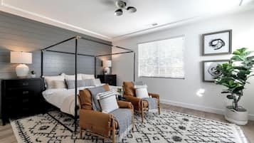 5 habitaciones, tabla de planchar con plancha y cuna de viaje