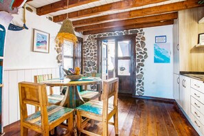 Dining - Eco Fishermans Cottage directly by the sea, quiet harbor/sandy beach, (Arrieta)