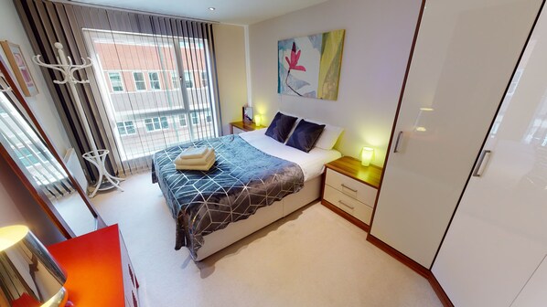 Business Apartment, 2 Bedrooms | 2 bedrooms, desk, laptop workspace, iron/ironing board