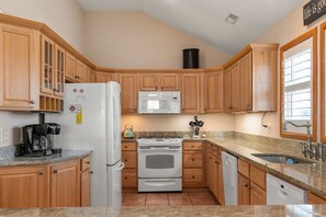 Fridge, microwave, oven, stovetop - Wish You Were Here: Oceanside, Saltwater Pool, Hot Tub, Tiki Bar, Pet-friendly (Corolla)