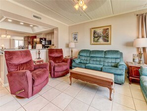 Condo, Multiple Beds, Balcony, Ocean View | Living room - Windjammer 316, 3 Bedrooms, 3rd Floor, Ocean Front, Elevator, Sleeps 8 (St. Augustine)