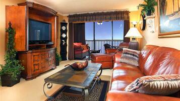 Condo, Multiple Beds, Private Pool | Living room | TV