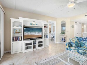 Condo, Multiple Beds, Balcony, Ocean View | Living room - Windjammer 210, 2 Bedrooms, Ocean Front, Pool, Elevator, Sleeps 6 (St. Augustine)