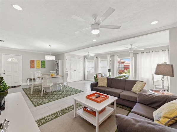Condo, Multiple Beds, Private Pool | Living room | TV