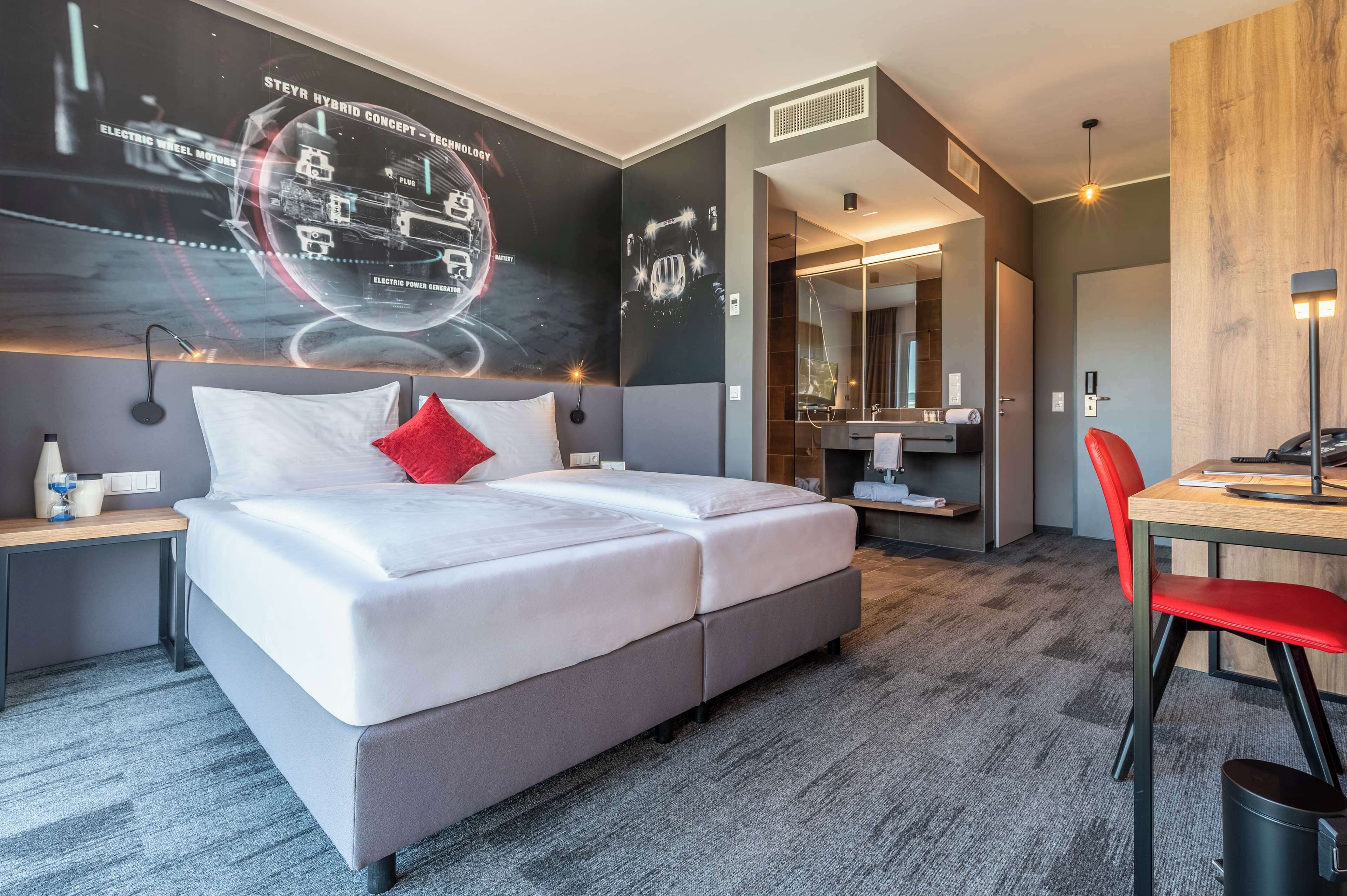 standard room, 2 single beds | in-room safe, desk, laptop workspace, blackout curtains