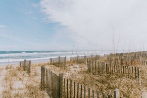 Playa en los alrededores y camastros 