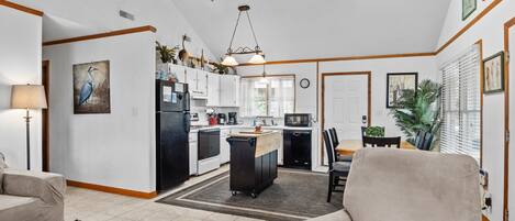 Books, video library, stereo