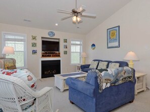 TV, fireplace, DVD player, ping pong - Enjoy partial ocean views from this tastefully decorated home in Nags Head. (Nags Head)