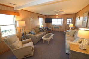 TV, DVD player, books