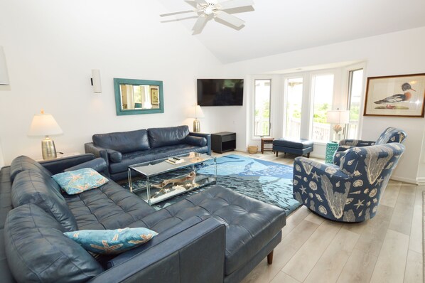 TV, DVD player, books