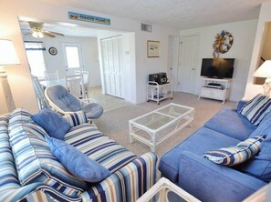 Flat-screen TV, DVD player, stereo - This cozy townhome has everything you need for an enjoyable and relaxing Outer Banks vacation. (Nags Head)