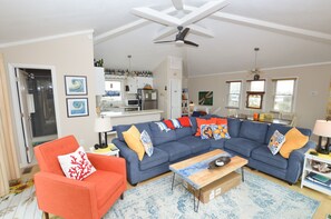 TV, fireplace, DVD player, books - Life's a breeze and your vacation will be too in this lovely home. (South Nags Head)