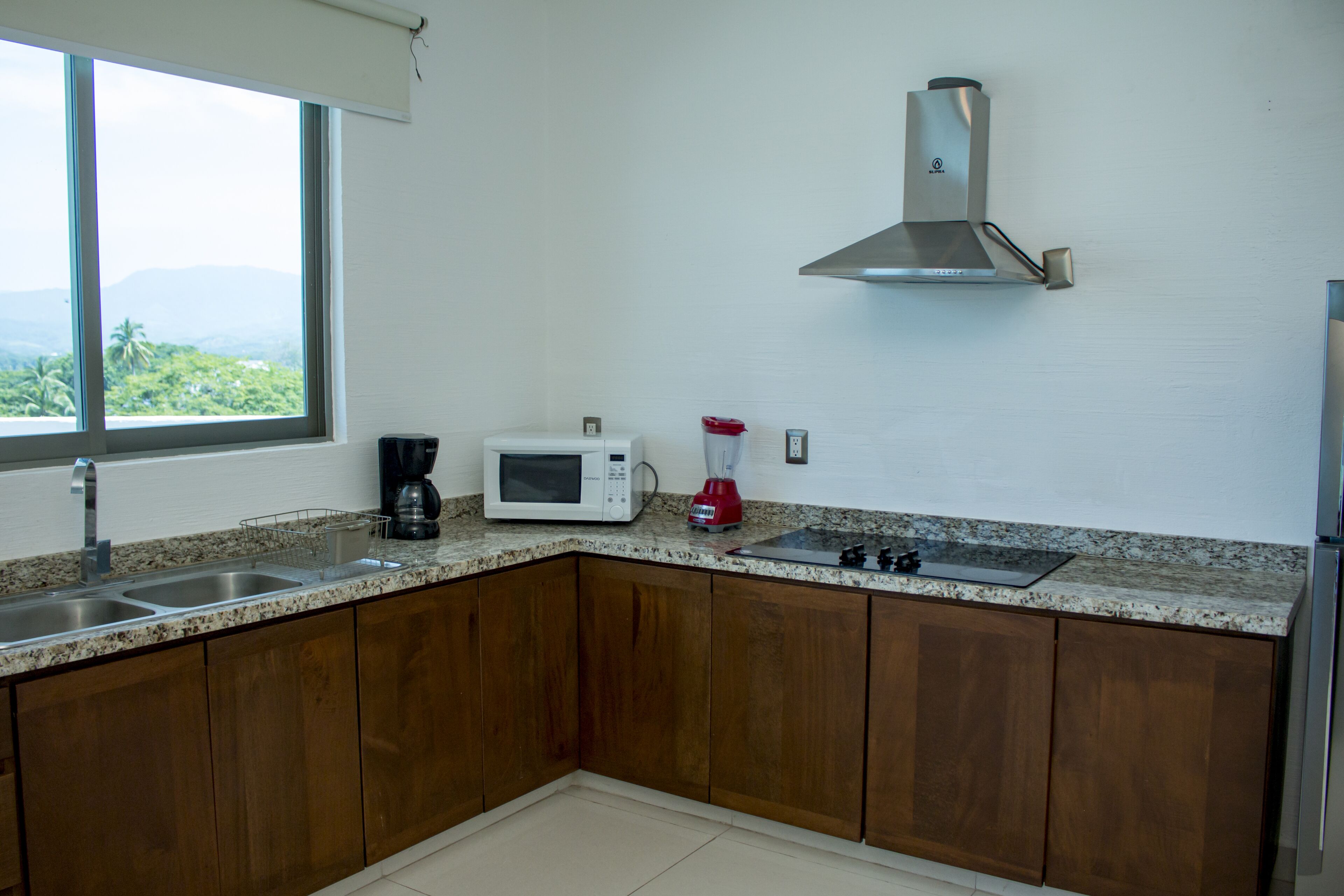 panoramic apartment | private kitchen | fridge, blender, cookware/dishes/utensils