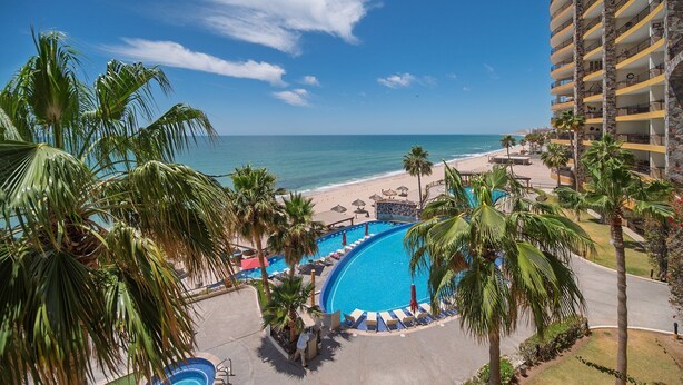 A resort with a pool, beach, and ocean view. - Sonoran Sky 1403 Exquisite Spacious Ocean View Condo (Puerto Peñasco)