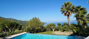 Villa for 10 travellers in Saint-Florent, swimming pool / sea view on 2000m2 of land